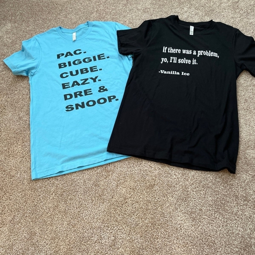 Bella Canvas Blue and Black Graphic Tees